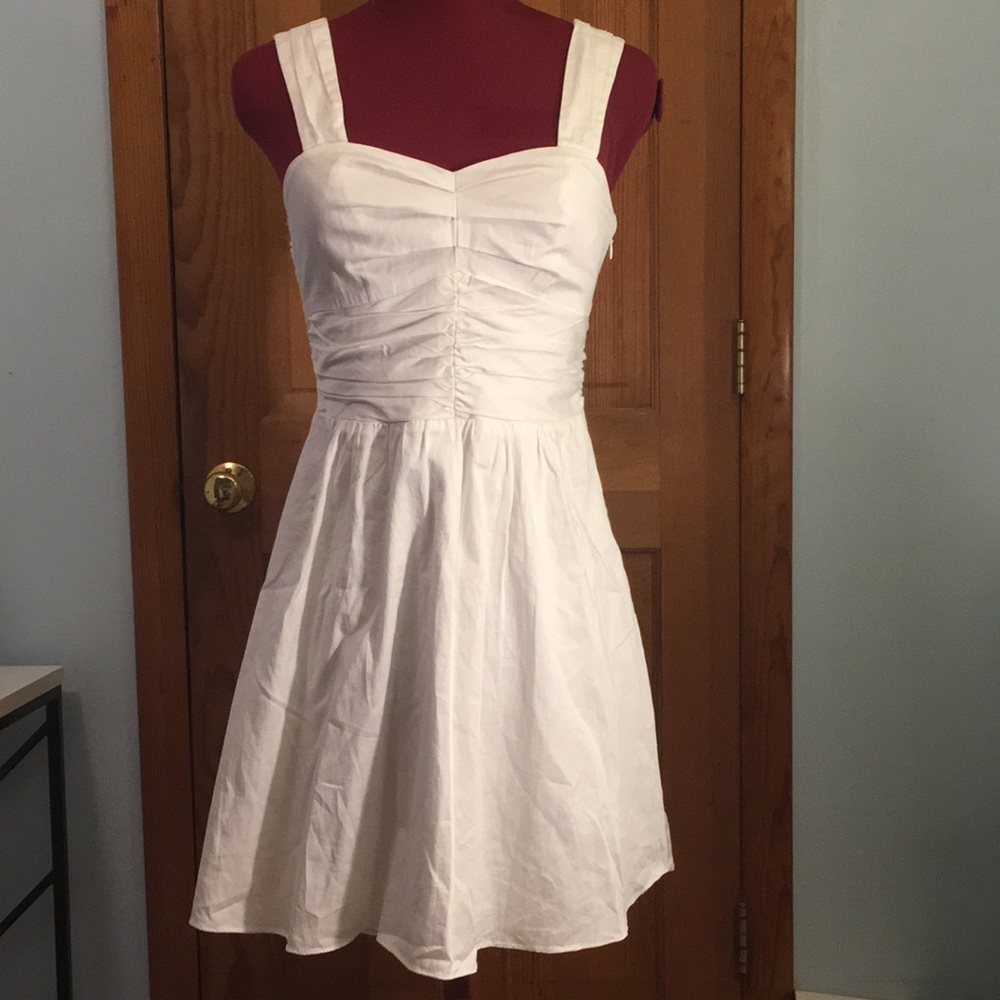 Express White Pleated Mini Dress